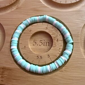 Mint and White Beaded Bracelet